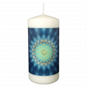 Blume des Lebens blau, Energiekerze