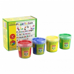 Fingerfarben nawaro, 4er Set A - rot, gelb, grün, blau