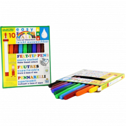 easy Fasermaler, 4mm, leicht auswaschbar - 10 Farben