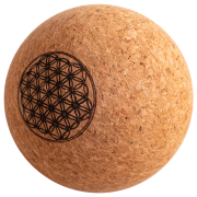 Faszienball aus Kork mit Blume des Lebens, mittel, 8cm