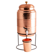 Kupferkaraffe mit Blume des Lebens-Gravur, 5 l