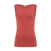 Tanktop Bambus high-neck - erdrot