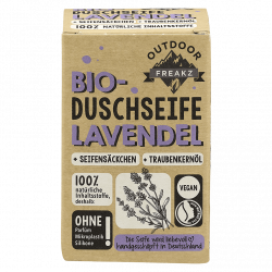 Bio Lavendel, Duschseife mit Seifensäckchen