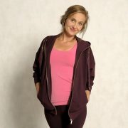 Kapuzenjacke weit aubergine
