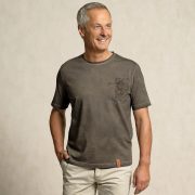 Herrenshirt dunkelgrau, Ethno-Print