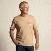 Herrenshirt zirben-braun, Mountain-Print