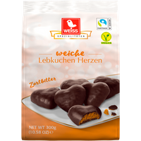 Weiss Lebkuchen-Herzen Zartbitter vegan 300g