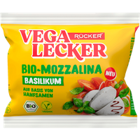 Rücker Vega Lecker Bio Mozzalina mit Basilikum vegan 100g