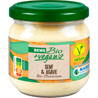 REWE Bio + vegan Streichcreme Senf + Agave 180g