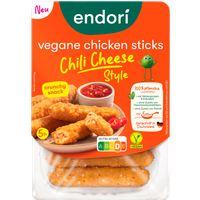endori vegane chicken sticks chili cheese style 180g