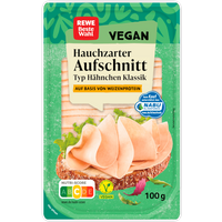 REWE Beste Wahl Hauchzarter Aufschnitt Typ Hähnchen Klassik vegan 100g