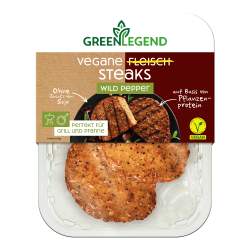 Vegane Fleisch Steaks Wild Pepper, 160g